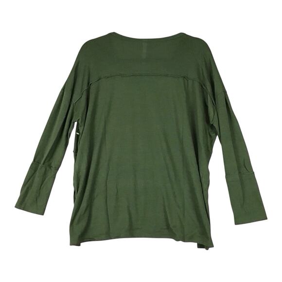 Forgotten Grace Women’s Tee Green High Low Hem Raw Edge Top Size M NWOT - Picture 8 of 10